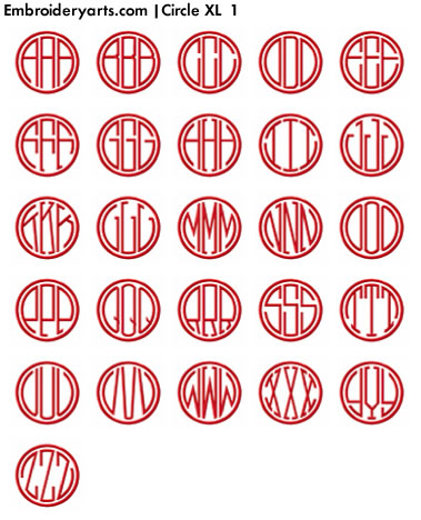 Circle XL Monogram Set 1