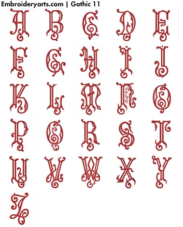 Gothic Monogram Set 11