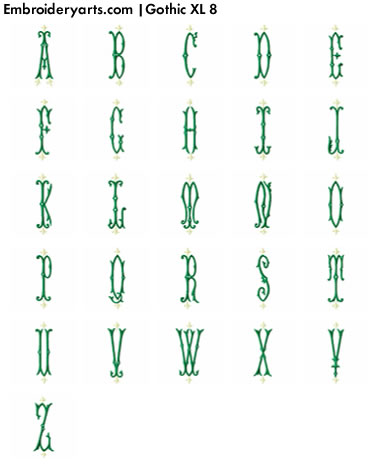 Gothic XL Monogram Set 8